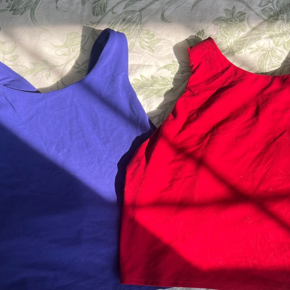 Athleta Red and purple workout tops